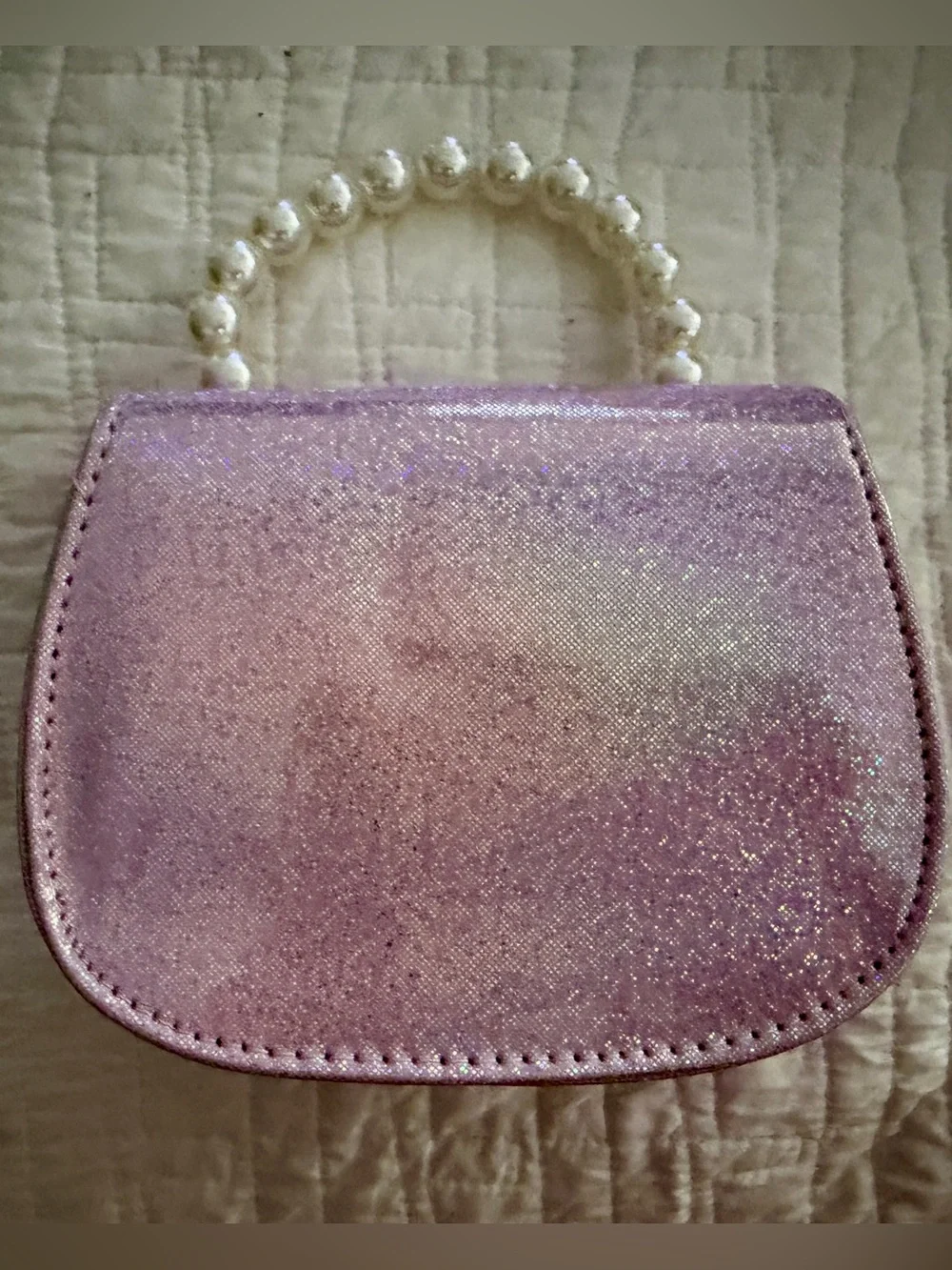 Little Girls Hello Kitty Adorable  Crossbody Handbag - Pink Glitter